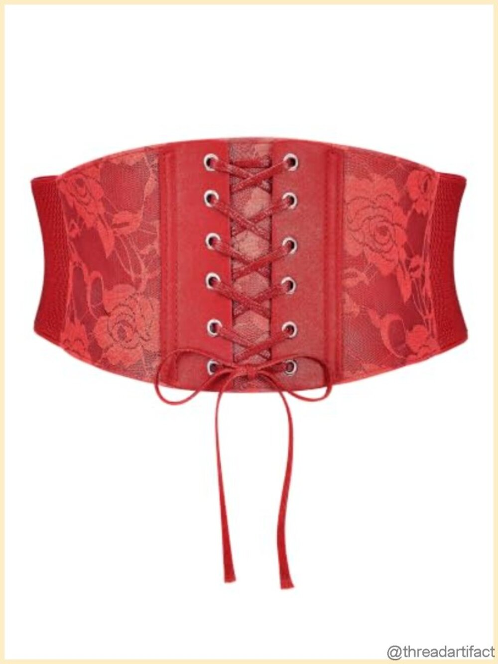 PU Leather Lace Corset Belt Wide Elastic Waist Renaissance Cosplay